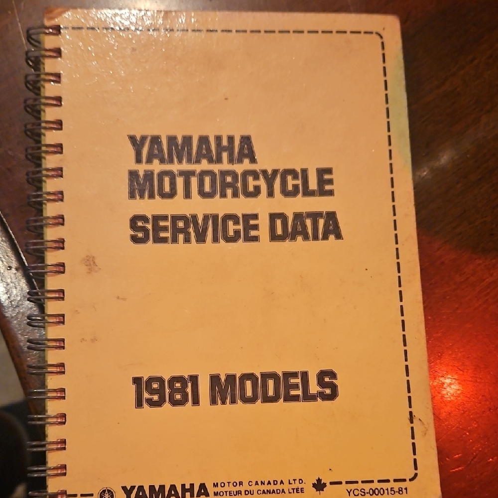 Yamaha Motorcycle Service Data Manual - Tan